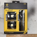 New! 2PK Led 300 Lumen Official U.s. Army Headlamp / Pen Light Edc Combo Gi Set!. Fixed Price $14.99.