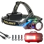Shilipai Rechargeable Headlamp 2000 High LUMENS,90 Adjustable Small, Black. Fixed Price $28.61.