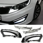 Direct Fit Glossy Black Bezel 12-LED Daytime Running Lights For 11-13 Kia Optima. Fixed Price $132.99.