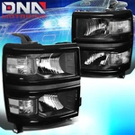 For Chevy Silverado 2014-2015 Black Housing Clear Corner Euro Headlights. Fixed Price $145.99.