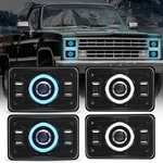 4X6 Led Headlights Dot Approved With Blue Drl Amber Turn Signal Halo Compatib.... Fixed Price $212.26.