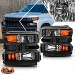 For 19-24 Silverado 1500 Wt/custom Trail Boss Amber Corner Headlights Lamp Black. Fixed Price $240.71.