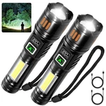Ayl Rechargeable Flashlights 2 Pack, Super Bright High Lumens Black. Fixed Price $28.88.