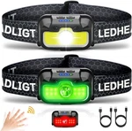 Rechargeable Headlamp 2 Pack 1300 Lumen Red White Green Light 14 Modes. Fixed Price $30.89.