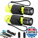 Hecloud 2 Pack IPX8 Waterproof Diving Flashlight Rechargeable Scuba Dive. Fixed Price $44.98.