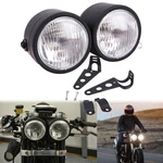 Black Twin Headlight Motorcycle Double Dual Lamp Street Fighter Universal. Fixed Price $30.95.