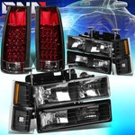 Black Headlight+amber Signal+bumper+red Led Tail For 94-02 Chevy C10 C/k. Fixed Price $151.98.