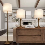 3PC Set Bronze Floor & Table With Led Bulbs Lavish Home 72-LMPST3-13. Fixed Price $119.99.