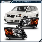 Eccpp Headlights Assembly For Dodge Grand Caravan 2008-2010 Pair Kit Black Amber. Fixed Price $96.99.