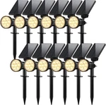 800 Lumens Solar Spot Lights 12-PACK Adjustable Outdoor Flood. Fixed Price $133.99.