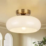 Clarsyne Semi Flush Mount Ceiling Light Fixture, 11'' Vintage Mid-century Gold W. Fixed Price $100.56.