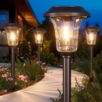 Xmcosy+ Solar Lights Outdoor Waterproof, 6 Pack Metal Glass Pathway Lig.... Fixed Price $119.74.