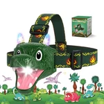 Niovexium Led Dinosaur Headlamp Kids Toy Flashlight For Ages 3-9 Camping Hiking. Fixed Price $27.49.