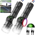 2X Super Bright Led Rechargeable Tactical Flashlights Work. Fixed Price $14.99.
