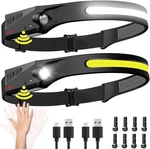 Rechargeable Headlamp 2-PACK 230 Wide Beam Led With Motion Sensor Waterproof. Fixed Price $40.99.
