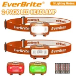Everbrite 2-PACK Led Headlamp With 6 Aaa Batteries 5 Lighting Modes Adjustable. Fixed Price $16.99.