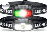 2-PACK Led Headlamp Rechargeable With Green & Red Light -1300 Lumen Ultra-bright. Fixed Price $35.48.