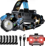 Led Headlamp With Motion Sensor Red Warning Zoomable IP65 Waterproof. Fixed Price $25.68.
