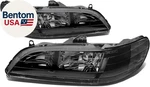 Pair Of Headlights Compatible With 98-02 Honda ACCORD,BLACK/CLEAR,HL-OH-HA98-BK-. Fixed Price $122.86.
