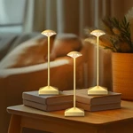 3 Pack Gold Small Cordless Table Lamps Rechargeable,battery Operated Mini Lam.... Fixed Price $59.75.