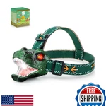 Niovexium Led Dinosaur Headlamp Kids T-rex Toy Flashlight, Roaring, 3 Modes. Fixed Price $24.27.