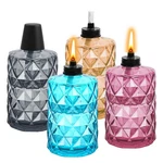 Fan-torches 4 Pack Glass Table Top TORCH,12 Citronella Oz, Multicolor. Fixed Price $30.04.