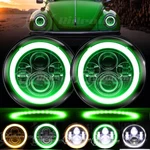 Green Halo 7" Led Headlights Hi/lo For Vw Beetle Bug 1967-79 Super 71-79. Fixed Price $45.99.