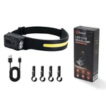 Rechargeable Led Headlamp With Motion Sensor 230 Beam, 5 Modes, Waterproof. Fixed Price $15.84.