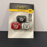 Defiant 200 Lumens Led Headlights 3-PACK With 4 Modes And Batteries. Fixed Price $12.99.