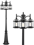 Modern 3-HEAD Aluminum Outdoor Lamp Post With Clear Glass For Garden & Patio. Fixed Price $266.99.