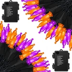 Zaffaella Orange Purple Battery Halloween Lights, 2 Pack 17FT Total 100 Led Mini. Fixed Price $19.95.