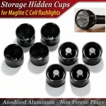 8X Dry Storage Hidden Cups For Maglite Cell Flashlights - Anodized Aluminum. Fixed Price $54.14.