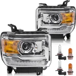 Headlight Assembly With Led Drl Compatible Gmc Sierra 2014-2018 1500 2015. Fixed Price $489.99.