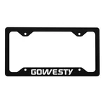 Gowesty Pop-top Logo Font Black T3 Metal License Plate Frame Holder. Fixed Price $12.95.