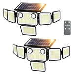 Szpower 6000LM Solar Lights Outdoor Waterproof, Heads Flood Black. Fixed Price $80.55.