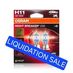 H11: Osram 64211NB220 Night Breaker Halogen Bulbs Pack Of. Fixed Price $28.98.