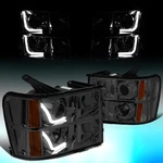 For 2007-2014 Gmc Sierra Pickup Smoked/amber Led Drl Projector Headlight Lamps. Fixed Price $116.79.
