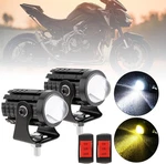 2PCS 32W Led Motorcycle Headlight With Switch, Yellow White Dual Color Hi/lo Bea. Fixed Price $21.95.