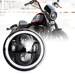 Nifeida 5-3/4 5.75 Inch Motorcycle Headlight Round With Halo Angel Eyes Turn .... Fixed Price $44.63.