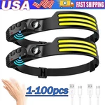 Cob Led Headlamp Usb Rechargeable Headlight Bar Band Torch Work 6000K. Fixed Price $331.50.