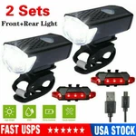 2 Sets Usb Rechargeable Led Bicycle Headlight Bike Front Rear Lamp Cycling. Fixed Price $7.99.