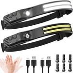 Headlamp Rechargeable 2PCS Pack New Upgrade Ii Dual-led Strip, Black. Fixed Price $36.26.