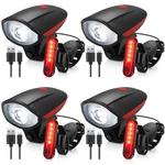 4 Sets Bright Led Bike Usb Rechargeable Bicycle Front Headlight Bac.... Fixed Price $39.99.
