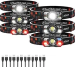 Northlet 3000 Lumen Rechargeable Led Headlamp, Motion Sensor, 6 Pack For Camping. Fixed Price $48.47.