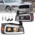 For 2006-2010 Dodge Charger Black Led Tube Projector Headlights Headlamps Pair. Fixed Price $180.00.