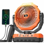 Wavmill 3-IN-1 Camping Fan Detachable Rechargeable Battery 12000MAH, Orange. Fixed Price $45.90.