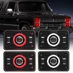 4X6 Led Headlights Dot Approved With Red Drl Amber Turn Signal Halo Compatibl.... Fixed Price $212.26.