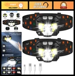 Ultra-bright Led Rechargeable Headlamp 2-PACK Waterproof, Motion Sensor, 8 Mod. Fixed Price $32.39.