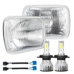 7X6 Inch H6054 Glass Square Headlight Housing + H4/9003 High Low Beam Bulbs F.... Fixed Price $159.73.