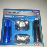 Jobsmart Led Headlamp & Flashlight 4-PC Combo Pack 100 Lumens Aaa IPX4. Fixed Price $20.00.